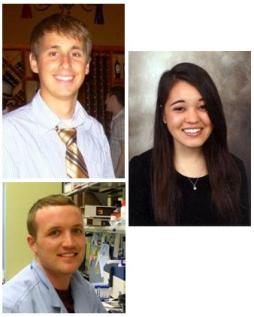 McGowan Institute PhD candidates (clockwise from top) Denver Faulk, Lindsey Saldin, and Tim Keane