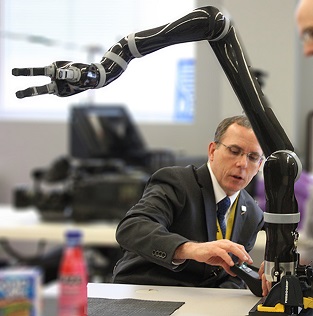 cooper and robotic arm