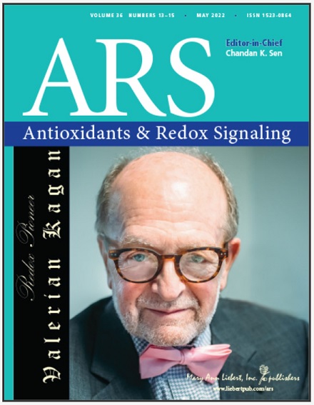 Cover of the journal, Antioxidants and Redox Signaling for May 2022