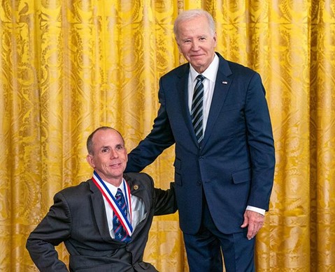 Rory Cooper, PhD (left) and President Joe Biden (right)